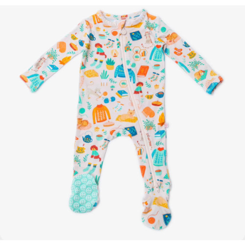 Bamboo Footie Zipper Baby Pajama - Cozy Cats & Dogs Bamboo Onesie Sleeper - Hygge Spark Joy – Raising Mama