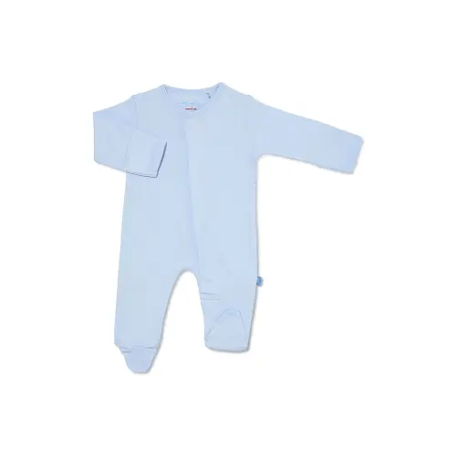 Simply Soft Baby Blue Organic Cotton Magnetic Closure Footie