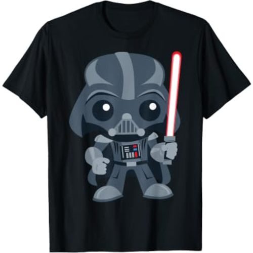 Star Wars Cute Darth Vader and Cartoon Saber Graphic T-Shirt T-Shirt