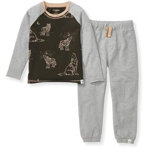 Burt's Bees Baby Baby Boys' Shirt and Pant Set, Top & Bottom Outfit Bundle