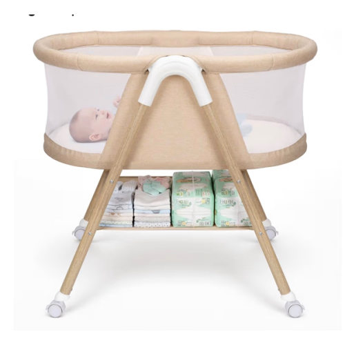 Amazon.com: Uuoeebb Baby Bassinet, Upgrade Breathable Mesh Bedside Bassinet for Baby | Bassinet Bedside Sleeper with 360° Silent Wheels, Stable Bedside Crib, Storage Tray Basket, Easy Move, Easy to Install, Khaki