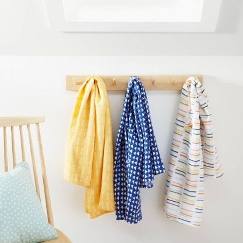 Muslin Swaddle Blankets Primary - Cloud Island™ Navy/Yellow 3pk