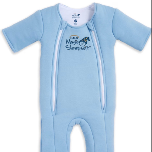 SMALL Magic Sleepsuit Baby Merlin's Cotton Baby Swaddle Transition Product-Small Blue