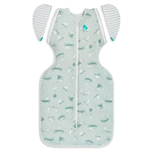 Love to Dream Swaddle Up Transition Bag, Patented Zip-Off Wings, Gently Help Baby Transition from Being Swaddled to Arms Free When Showing Signs of Rolling, Lite 0.2 TOG, 19-24 lbs, Olive