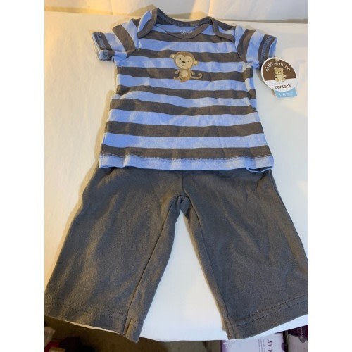 Carter's Baby Boy's 2-Piece Matching Outfit Set w/ Monkey for 3-6 Months
