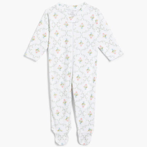 The Footie Pajama - Pastel Trellis