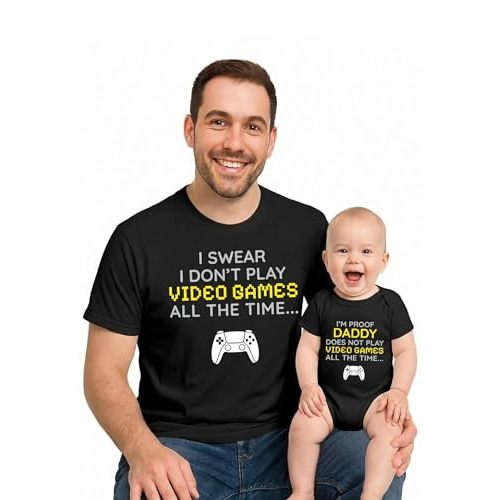 Tstars Ctrl C Ctrl V Dad and Baby Matching Shirts - Funny Daddy and Me Outfit for Father's Day or Family Photos