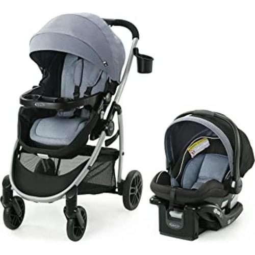 Graco Modes Pramette Travel System, Includes Baby Stroller with True Pram Mode, Reversible Seat, One Hand Fold, Extra Storage, Child Tray and SnugRide 35 Infant Car Seat, Ontario