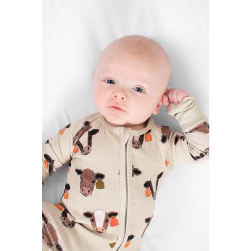 *PRE-ORDER* Cattle Buddy Baby Ribbed Cotton Zippy – American Farm Company