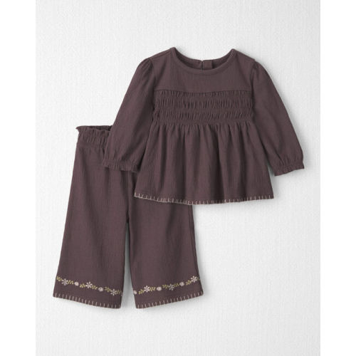 Baby Girl 2-Piece Organic Cotton Smocked Top & Pant Set - Little Planet | Carter's