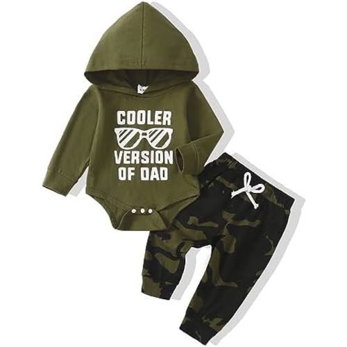 Baby Boy Clothes Newborn Infant Toddler Clothing Outfit Hooded Romper Pants 2 Piece Set Newborn 0 3 6 12 18 Months