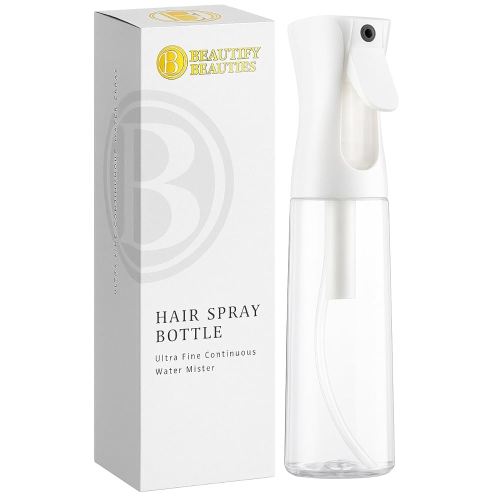 BeautifyBeauties Spray Bottle For Hair – Continuous Mister Spray Bottle for Hairstyling, Cleaning, Plants, Pets, Barbers, Salons, Essential Oil Scents (10.1 Ounce)