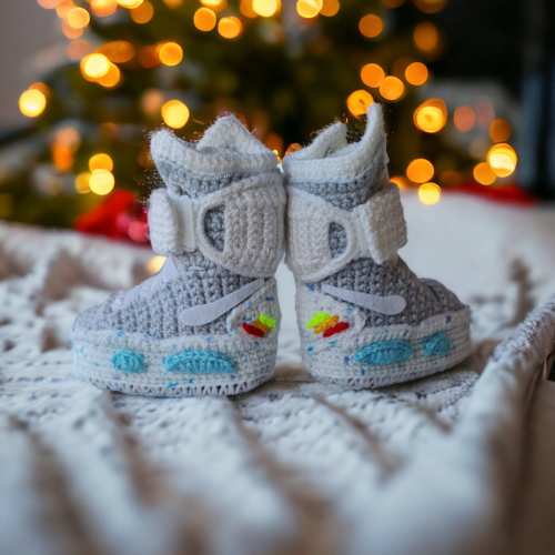 Marty McFly Back to the Future Newborn Air Mag Booties, Custom Sneakers, Personalized Baby Gift, New Mom Gift, Baby Shower, First Step Shoes