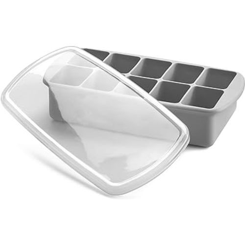 melii Silicone Baby Food Freezer Tray with Lid | 10 x 2oz Portion Cubes – Breastmilk & Homemade Puree Storage Container – BPA Free, Microwave, Freezer & Dishwasher Safe – Baby Registry Must (Grey)