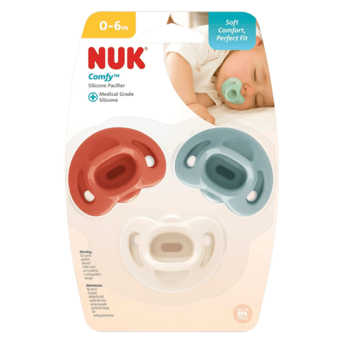 NUK Comfy™ Orthodontic Pacifiers, 0-6M, Neutral, Unisex, 3 Pack