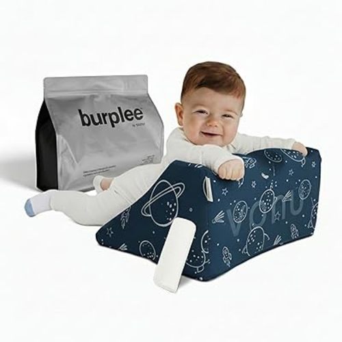 Vonu Burplee 4-in-1 Baby Support Cushion for Newborns & Infants, Tummy Development, Gas Release Assistance & Easy Burping with Burp Booster, Washable Cover, for Babies 0-9 Months
