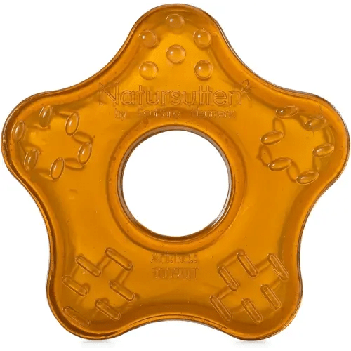 Natursutten Teether - Natural Rubber Teething Toys for Babies 6-12 Months - PVC & 100% BPA-Free Teething Relief - Danish Design Baby Teething Toys - Made in Italy (Starfish, Pack of 1)