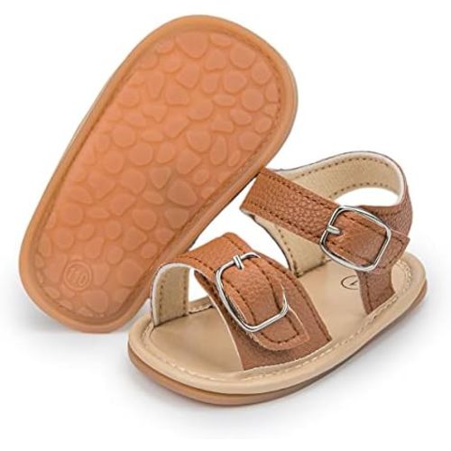 Sawimlgy Baby Girls Boys Sandals Summer Flowers Shoe Rubber Sole PU Leather Mesh Infant Toddler First Walkers Princess Dress Outdoor Shoes