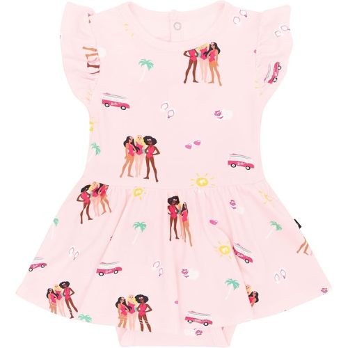 3-6 mo: Barbie Beach: KYTE BABY Bamboo Twirl Bodysuit Dress