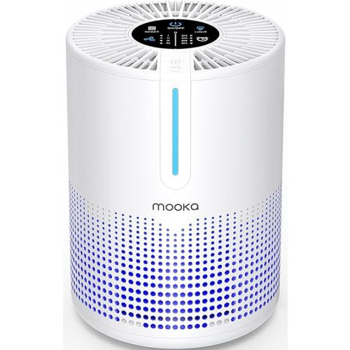 Air Purifiers for Bedroom Home 430 Sq.Ft, MOOKA H13 HEPA Filter Small Portable Air Purifier with USB Cable Fragrance Sponge for Smokers Pollen Pets Dust Odors, Desktop Air Cleaner for Car RV, M01
