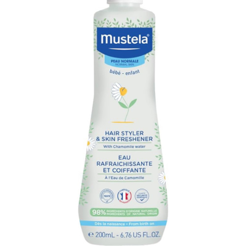 Mustela Baby Hair Styler & Skin Freshener - with Natural Avocado & Chamomile Water - Vegan & Hypoallergenic - 6.76 fl. oz.