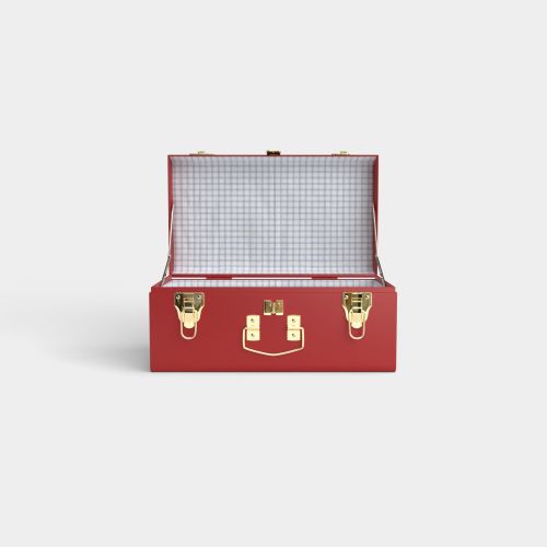 Mini Trunk - Red - Picnic in Blue / Embroidery