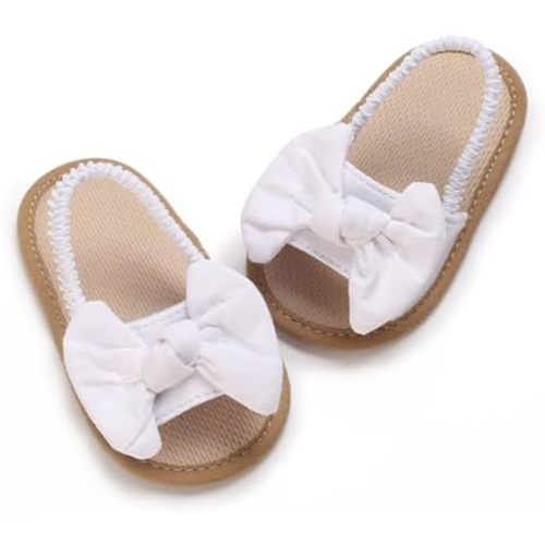 COSANKIM Infant Baby Girls Summer Sandals with Flower Soft Sole Newborn Toddler First Walker Crib Dress Shoes
