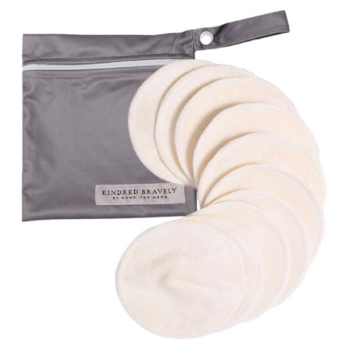 Kindred Bravely Organic Reusable Nursing Pads, Washable, for Breastfeeding & Leaking with Carry Bag, 10 Pack 4.5" D (Twilight Regular)