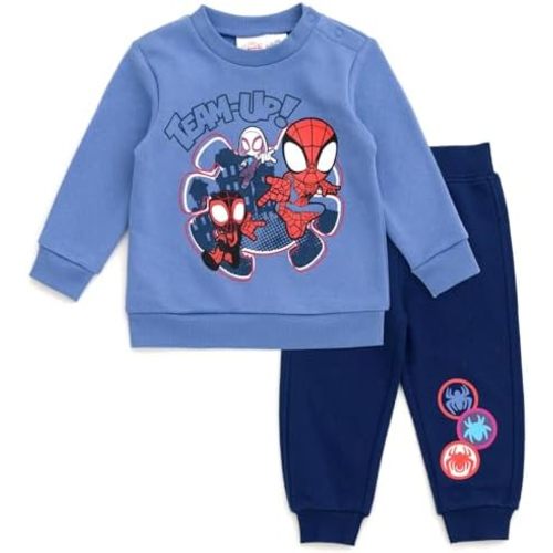 Marvel Spidey and His Amazing Friends Fleece Sweatshirt and Jogger Pants Outfit Set Toddler to Big Kid Sizes (2T - 14-16)