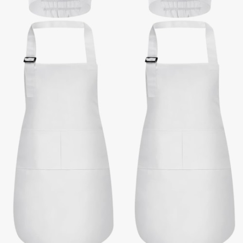 Amazon.com: 2 Pack Kids Chef Apron and Hat, Adjustable Cooking Apron Waterproof Kitchen Baking Painting Apron,Children Artist Apron with Two Pockets, Elastic Chef's Hat, Apron Gift for Girls Boys (White): Home & Kitchen