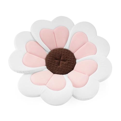 PandaEar Baby Bath Pad for Infant Newborn, Bath Baby Bath Seat to Toddler 0 to 6 Months and Up Soft Flower Petals for Sink Bathtub Essentials Shower Gift (Pink Heart)
