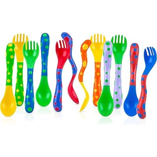 Nuby Spoons and Forks, Colors May Vary, 4 Count