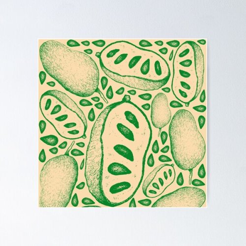 Kitchen Art| Kitchen decor|Pawpaw | Vintage Pawpaw | American pawpaw | heirloom fruit |  Poster