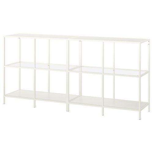 VITTSJÖ Storage combination - white/glass 78 3/4x14 1/8x36 5/8 "