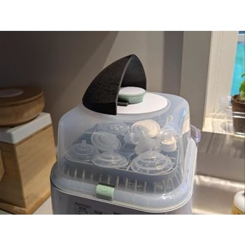 Steam Shield Cover for Momcozy KleanPal Pro, Baby Bottle Washer & Sterilizer Steam Release Diverter - Protect Kitchen Cabinets from Steam Damage | Easy Install Steam Guard (White)