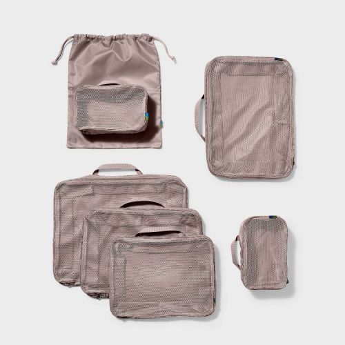 7pc Packing Cube Set with Compression Atmosphere - Open Story™: Travel Accessories, Zipper Closure