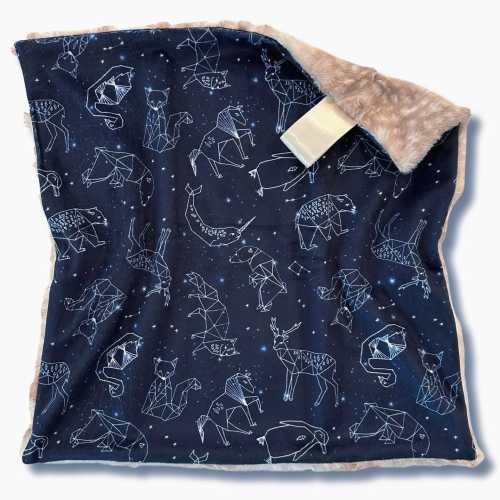 Woodland Constellations Lovey or Baby Blanket | Soft Minky Blanket for Baby | Woodland Nursery Decor | Gift for Baby