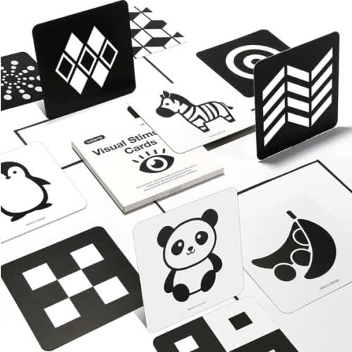beiens High Contrast Baby Flashcards, Black White Color Newborn Brain Development Toys, Visual Stimulation Learning Activity Cards, Educational Infants Gift (Black & White(for 0-3 Months))
