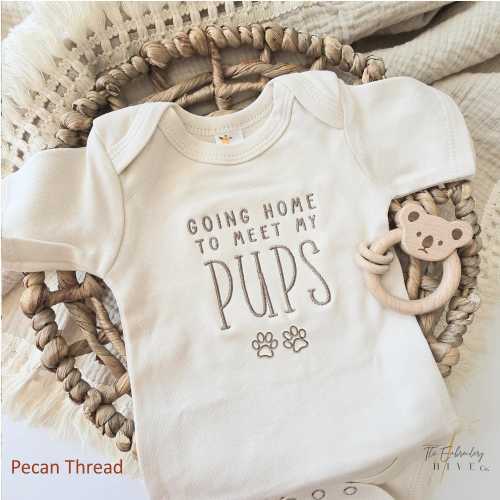 Embroidered Going Home to Meet My Pups Onesie® brand, New Best Friend Onesie® Personalized Dog Name Onesie® Dog Name Onesie® F45