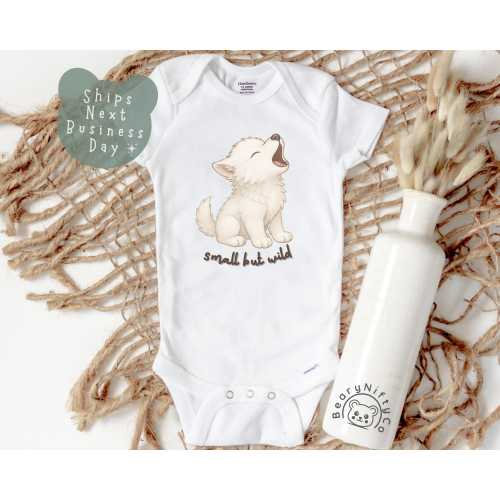 Cute Dire Wolf Baby Onesies® Brand, Small But Wild Baby Bodysuit, Adorable Howling Baby Wolf Gift, Wilderness Explorer Pup Baby Outfit