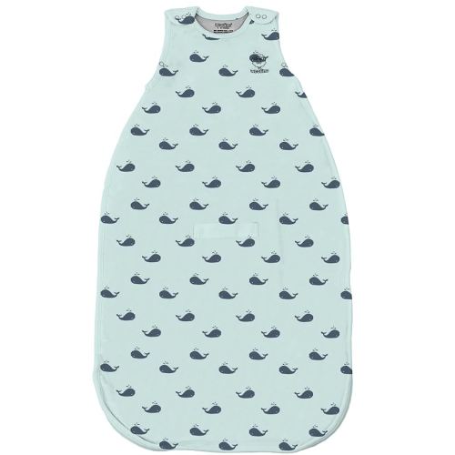 Woolino Ultimate Sleep Sack - 4 Season - Merino Wool and Organic Cotton Two-Way Zipper Adjustable Sleeping Bag - Universal Size Sleep Sack for Baby (2-24 Months) - Whales