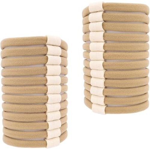 Pack of 24 Interchangeable Nylon Headbands for Newborn Toddler Baby Girls High Stretchy Add-A-Bow Elastic Head Bands (Skinny Nude 24 pcs)