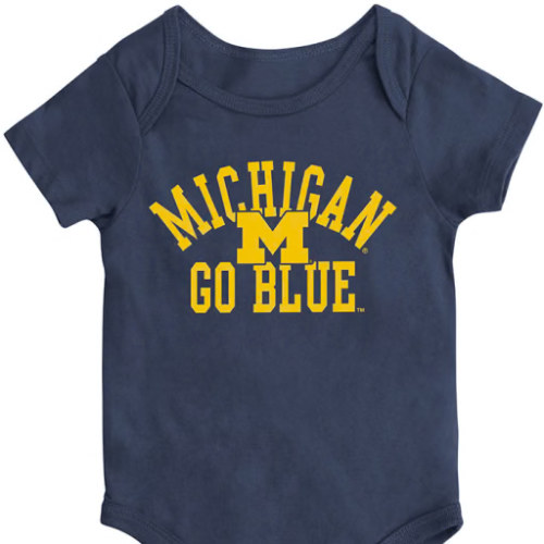 Colosseum Michigan Wolverines Baby BLUE Biggest Fan One Piece - 150322260