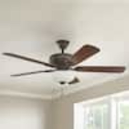 Hampton Bay Rothley II 52 in. Indoor LED Bronze Ceiling Fan with Light Kit, Downrod, Reversible Motor and Reversible Blades 52051