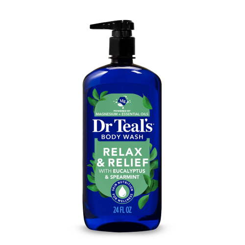Dr Teal's Relax & Relief Body Wash with Pure Epsom Salt, Eucalyptus & Spearmint Essential Oils, 24 fl oz