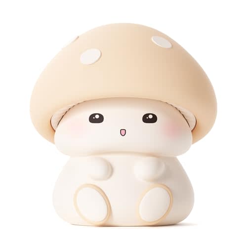 Kids Night Light, Portable 7 Colors Dimmable Warm Touch Mushroom Night Light Lamp for Baby Nursery, Breastfeeding, Room Decor, Girls Gift