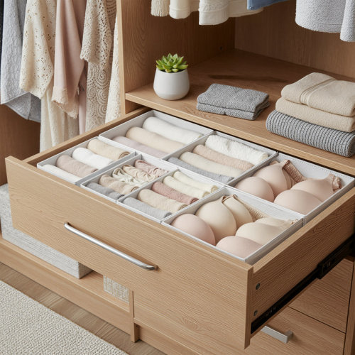 Latitude Run® Drawer Organizers, Dresser Divider Organizers, Set Of 12, Foldable Fabric Storage Boxes For Socks, Underwear, Bras, Ties | Wayfair