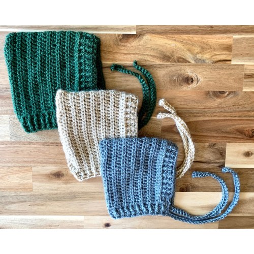 Handmade pixie bonnet. Crochet/knit. Baby hat. Gift.