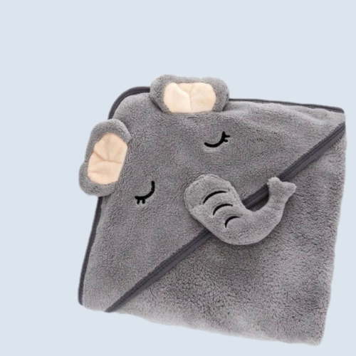 Baby Bath Towels with Hood,Hooded Towels for Toddlers 1-3,Toddler Girl Boy Robe,Baby Towel,Infant Kids Towels for Newborn Babies,Toallas de Baño para Bebe(Grey Elephant,31*31Inch)