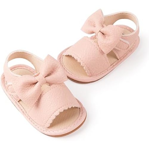 HsdsBebe Baby Girls Sandals Bohemia Flower Bow Soft Sole Toddler First Walkers Beach Summer Shoes